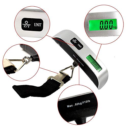 COOFANDY Portable Handy Pocket Smile Mini Electronic Digital Luggage, Hanging Scale with Backlit LCD Display, Travel Weight, Portable Weighing Scale with Hook, Temperature Sensor Battery Included - Image 7