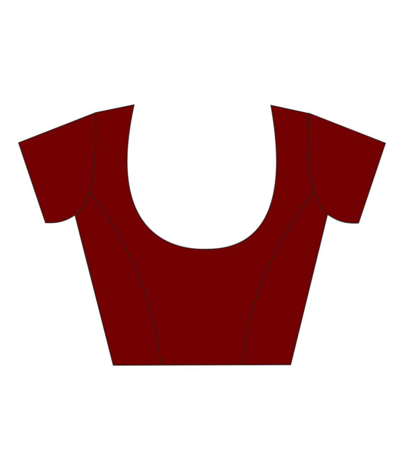 Vimla Women's Malgudi Silk Uniform Saree With Blouse Piece (2110_Multicolor_Free Size) - Image 5