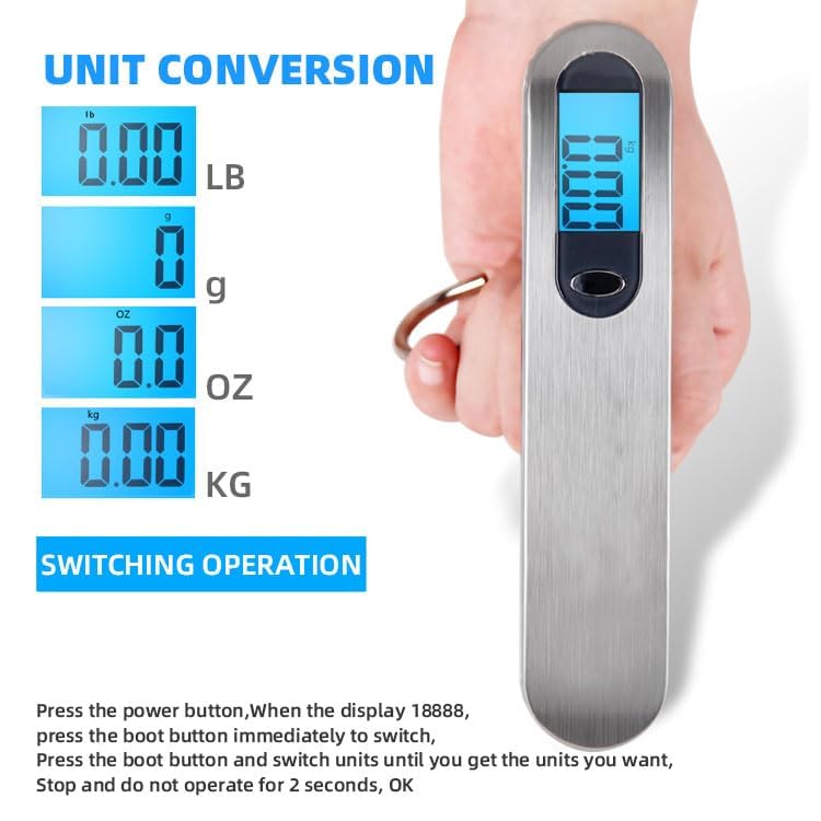 Kuber Industries Portable Weighing Scale For Luggage, Suitcase Capicity "50" KG-Pack of 2 (Black) - Image 4