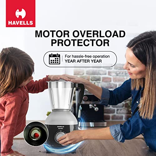 Havells MIXWELL 500 W 3 Jar Mixer Grinder, 304 SS Blades I High Speed 21000 RPM Motor, Heavy and Wider mouth SS Jars, All Jars with Handle (Black and Grey) - Image 7
