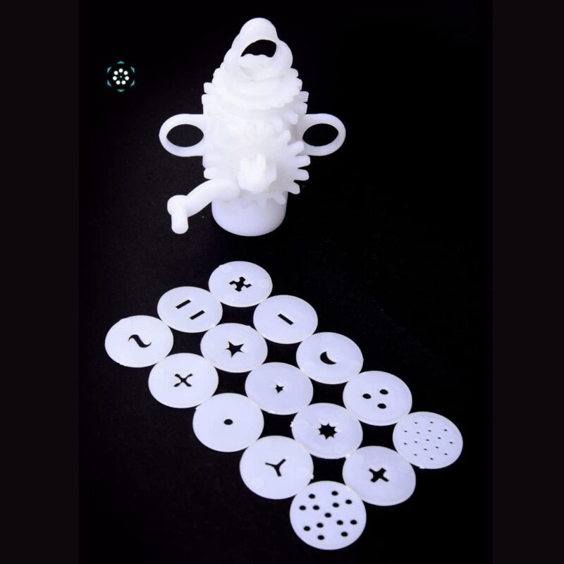 SKC Enterprise Murukulu Maker Press with 15 Different Types of Jalies Murukku Maker Namkeen Maker/Chakli, Noodles, Idiyapam, Cake Icing, and Sev - Image 3