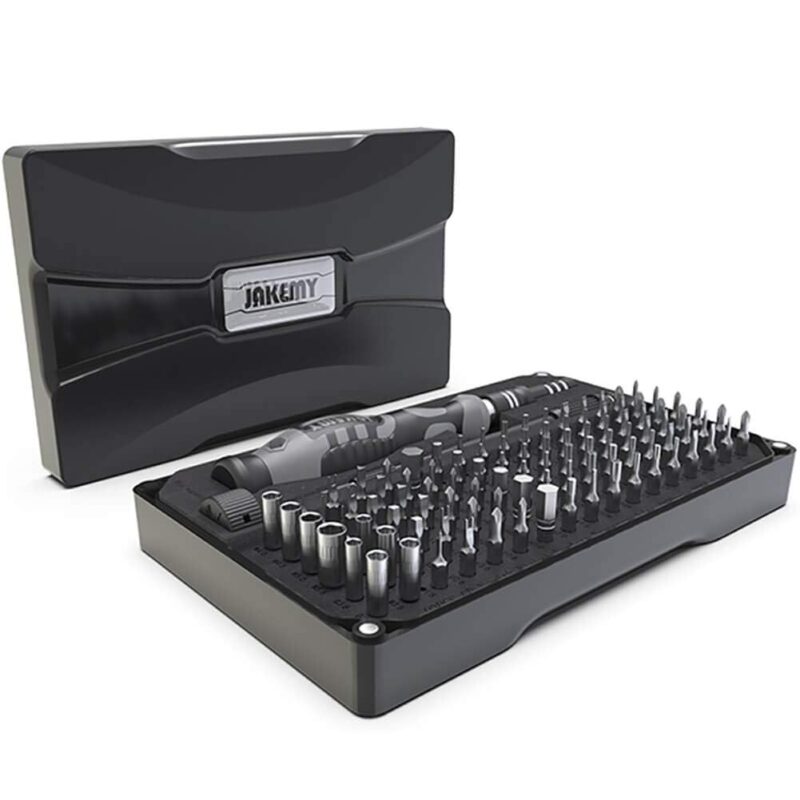 INICIO 106 in 1 Precision Screwdriver Set Long Alloy CRV Bits Repair Tool Magnetic Driver Kit With Flexible Shaft Double Layer For Repair of Electronics Phone Tablet PC Laptops - Grey - Image 2