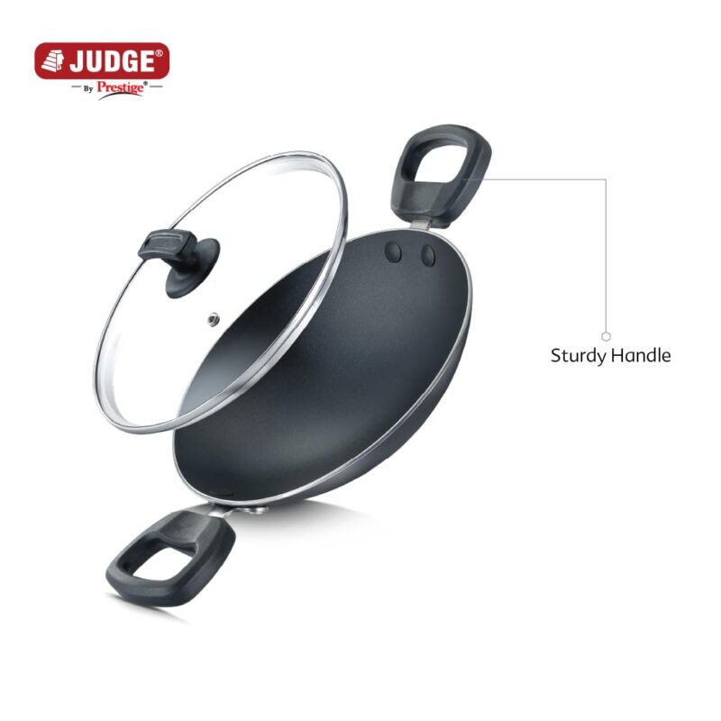 Judge by Prestige Everyday Deep Appachatty with Lid 0.8 L Capacity 20 Cm Diameter (Aluminium|Non-Stick, Black) - Image 3