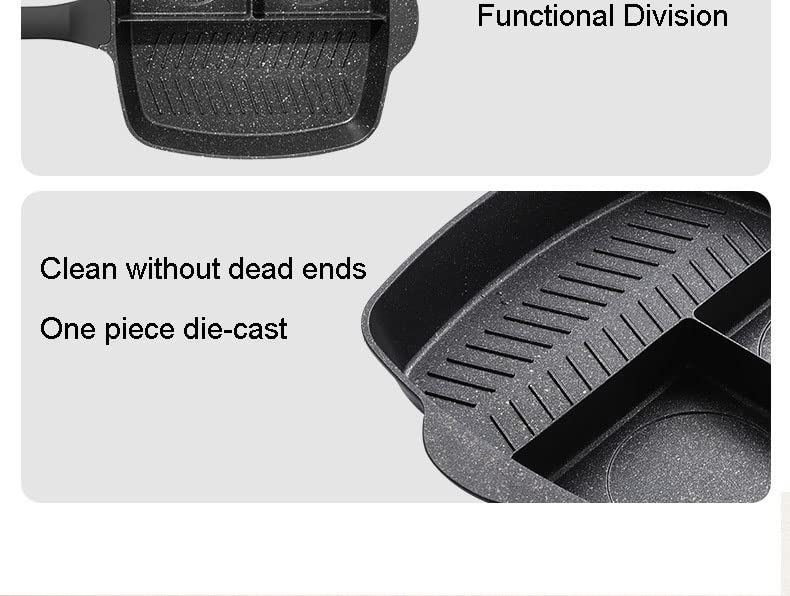 ONCARNIVAL 3-in-1 Non Stick Frying pan Crepe Maker pan Cooking Wok Pot (Black) - Image 2