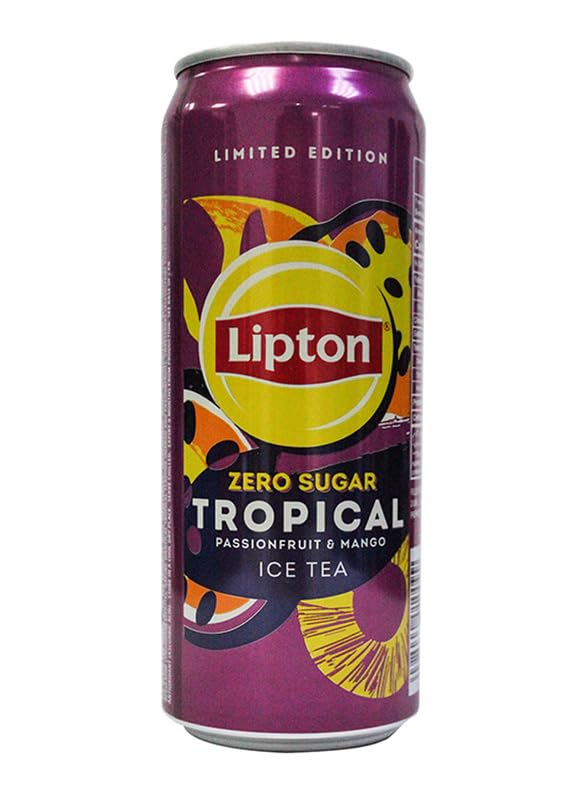 Lipton Zero Sugar Tropical Passion Fruit & Mango Ice Tea, 6 x 320ml