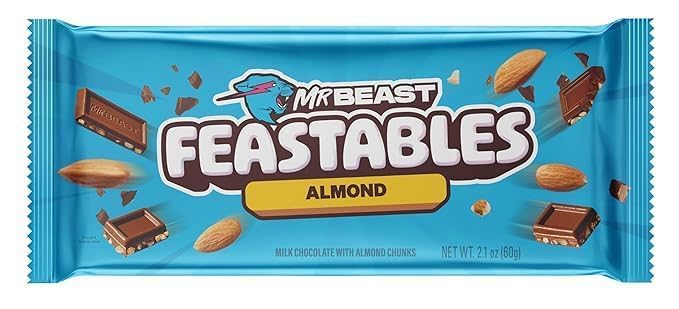 Mr.Beast Feastables Almond – Nutty, Rich, and Full of Flavor in Every Bite! (60gm, Imported)