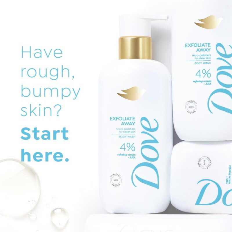 Dove Exfoliate Away Serum Body Wash | 4% Refining Serum + AHA | Micro-polishers for silkier skin | Paraben & SLS free | 300 ml - Image 7