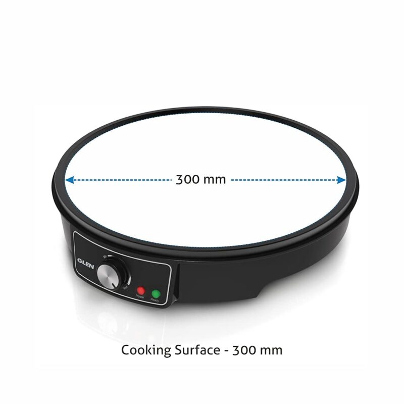 Glen Electric Dosa Maker Machine makes Dosa, Chilla, Pancakes, Crepes, Parantha, Uttapam, Omelettes, 30cm Non-Stick Cooking Plate (SA-3038) Black, 2 Years Warranty - Image 3