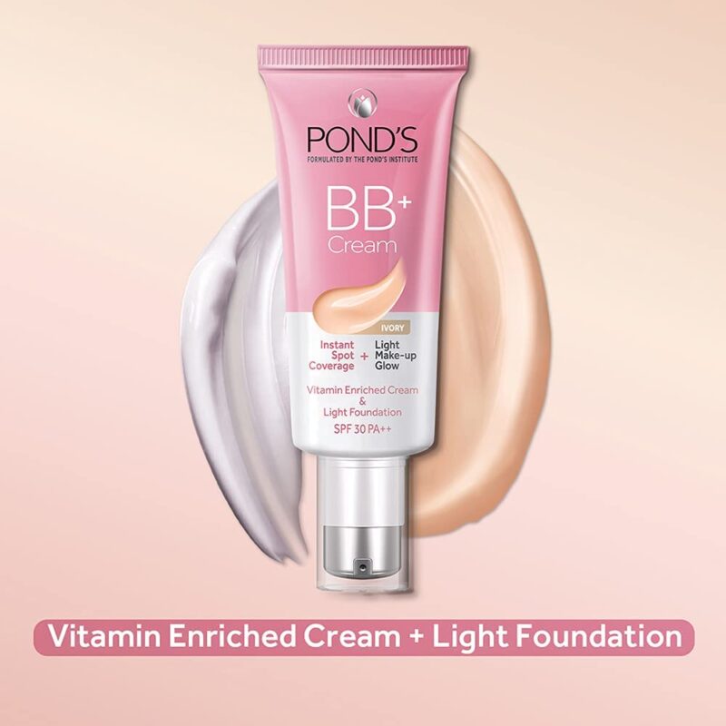 POND'S BB+ Cream, Instant Spot Coverage + Light Make-up Glow, Ivory 30g - Image 4