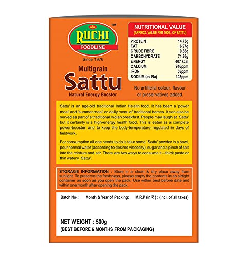 Ruchi Multigrain Sattu 500 GM | Pack of 4 | Healthy & Nutritious | High in Protein & Fiber | Ideal for Energy Boost - Image 5