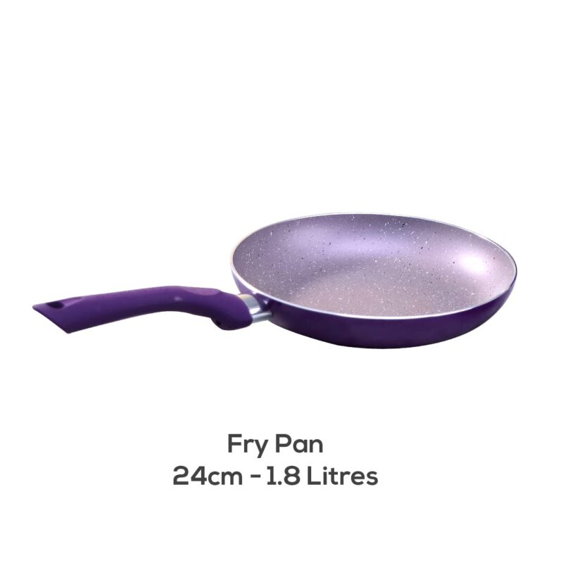 Galaxy Festival 4pcs Cookware Set | Casserole with Lid, Fry Pan, Kadhai | Induction Friendly | Cool Touch Bakelite Handles | Pure Grade Aluminium| PFOA Free| 2 Years Warranty | Purple - Image 2