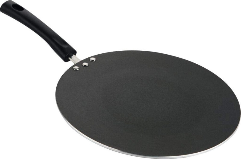 Vinod Zest Aluminium Non Stick Concave Tawa - 26.5 cm | Roti/Chapati/Paratha/Dosa Tawa | 4mm Thick | Bakelite Handle | Induction and Gas Base | 1 Year Warranty
