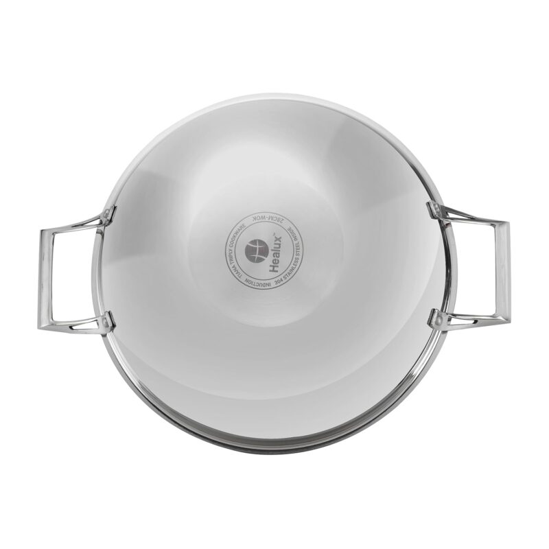 Healux 28cm Tiana Triply Wok with Glass Lid - 3.5L - Image 6