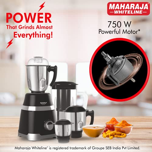 Maharaja Whiteline Ultramax Elite Mixer Grinder, 750W, 4 Jars, Black, Standard (MX-211) - Image 10