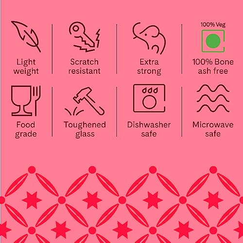 Larah by Borosil Leona Silk Series Opalware Dinner Set | 35 Pieces for Family of 6 | Microwave & Dishwasher Safe | Bone-Ash Free | Crockery Set for Dining & Gifting | Plates & Bowls | White - Image 2