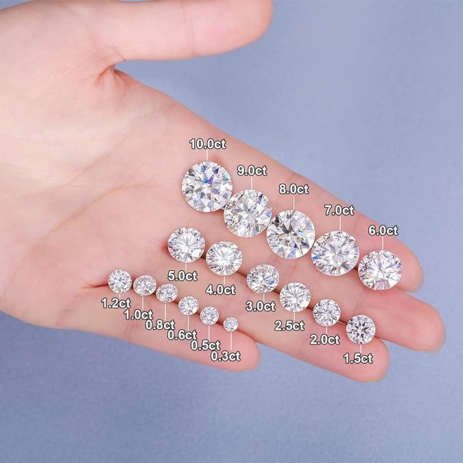 Akshetri Moissanite Stone Lab Grown Simulated Diamond Loose D Color VVS1 Clarity Round/Oval/Pear/Princess Cut Moissanite Loose Gem Stones with GRA Certificate for Ring Earrings (4 CARAT) - Image 4