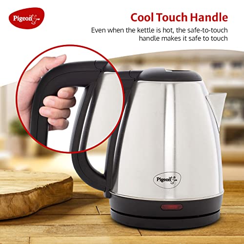 Pigeon by Stovekraft Amaze Plus Electric Kettle (14289) with Stainless Steel Body, 1.5 litre, used for boiling Water, making tea and coffee, instant noodles, soup etc. 1500 Watt (Silver) - Image 4