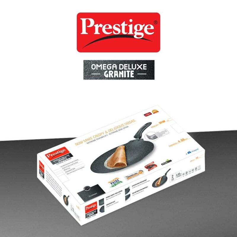 Prestige Omega Deluxe Granite 30cm Non-Stick Dosa Tawa|Scratch and Abrasion Resistant |Gas & Induction Compatible|2 Years Warranty - Image 2