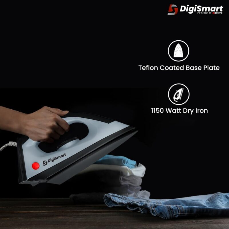 DIGISMART Kitchen Mate 750 Watt Mixer Grinder with 3 Jars for Grinding, Mixing with Powerful Motor with 1150 Watt Light Weight Lancer Dry Iron come with 2 Years Warranty (Black, Combo Offer) - Image 5