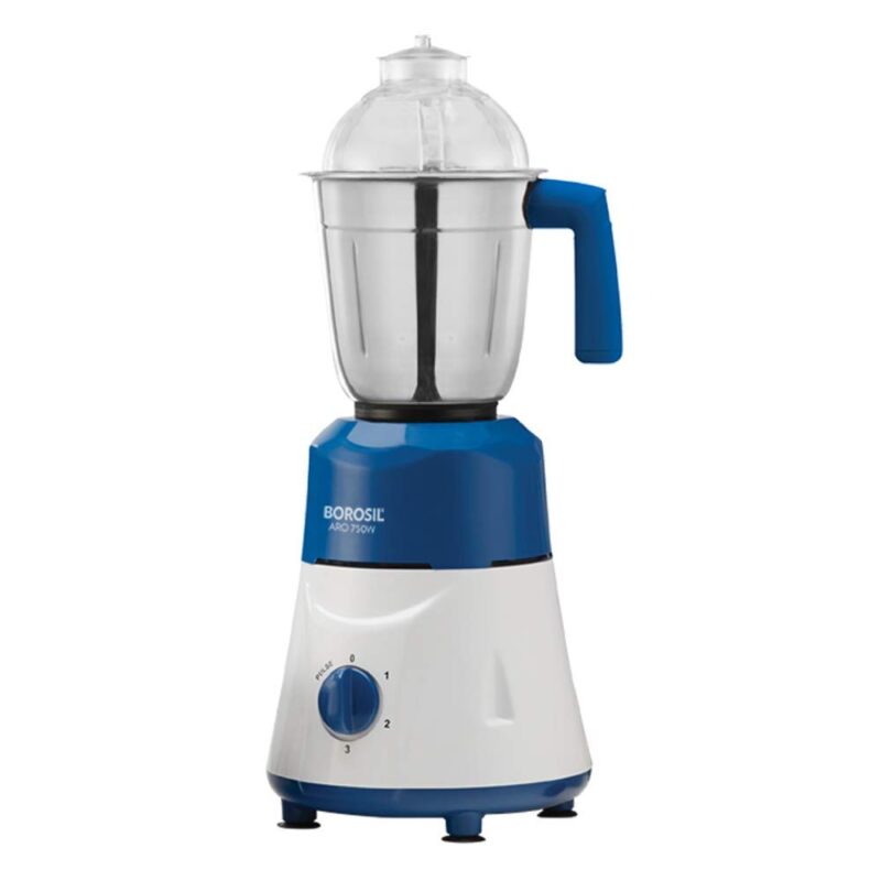 Borosil ARO Mixer Grinder, For Wet/Dry Mixing & Grinding, 750 Watts, 4 Jars, 3 Stainless Steel Jars(1.5 L Blending Jar, 1 L Dry/Wet Grinder, 400 ml Chutney Jar) + 1 PC Jar (1.5 L) with Fruit Filter for Blending & Juicing, Blue - Image 11