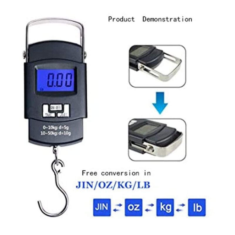 Waico Portable Electronic Weighing Scale | Digital Led Screen with Metal Hook | Weight Machine for Travel Luggage, Baggage 50 kg Weighing - Image 6