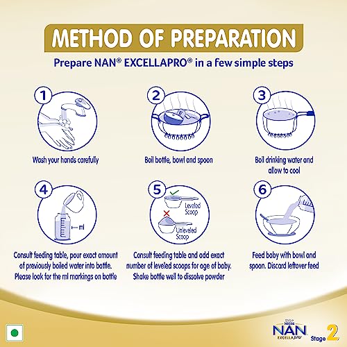 EXCELLAPRO Nan Stage 2 Follow-Up Formula Milk Powder For Babies (After 6 Months), - With Dha-Ara, 400G Bag-In-Box Pack, Infant - Image 4