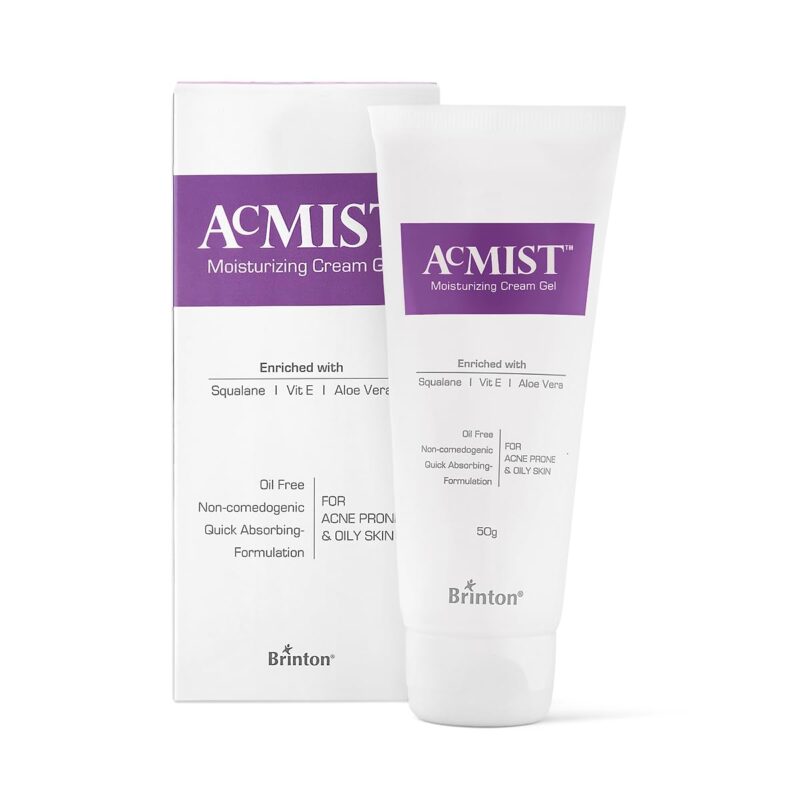 Brinton AcMist Moisturizing Cream Gel for Acne Prone and Oily Skin, Dry Skin Care Cream, 50 g