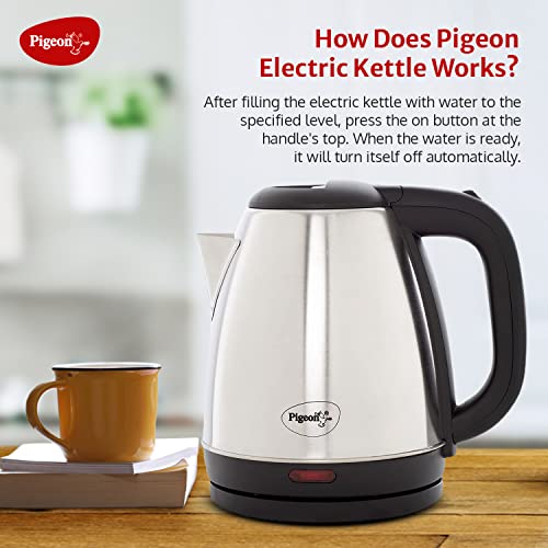 Pigeon by Stovekraft Amaze Plus Electric Kettle (14289) with Stainless Steel Body, 1.5 litre, used for boiling Water, making tea and coffee, instant noodles, soup etc. 1500 Watt (Silver) - Image 5
