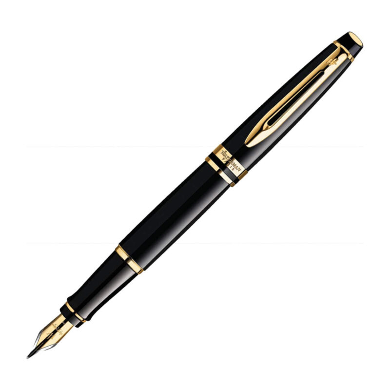 Waterman Expert Gold Trim Fountain Pen, Medium Nib (Blue) - Image 6