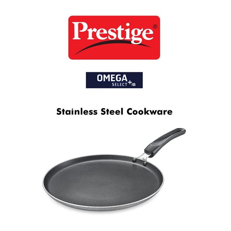 Prestige Omega Select Plus 27.5cm Non-Stick Omni Tawa |Induction Base |Gas & Induction Compatible| Metal Spoon Friendly | Sturdy Handles - Image 3