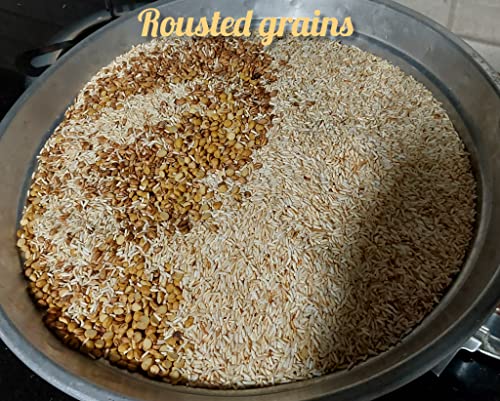grains Bowl Hand Roasted multi grains health mix powder for Kids and Adults (NO COOKING NEEDED) Roasted Cereals & Pulses Powder, Chatua, Sathu maavu, Porridge Mix (Cardamom/Elaichi Flavour, 1 kg) - Image 3