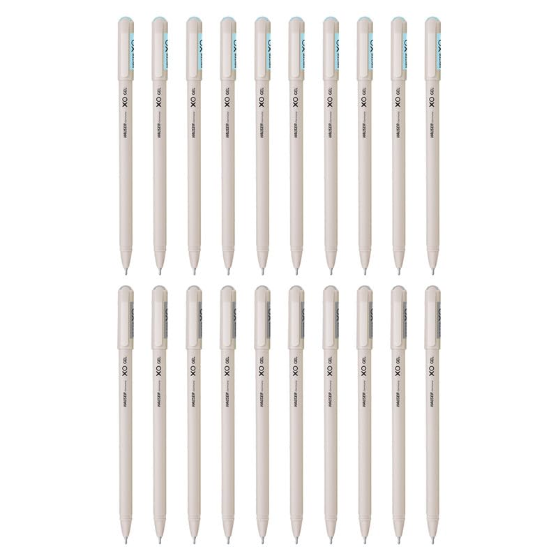 Hauser XO Gel Pen Combo Pack, 10 Blue & 10 Black Ink, Pack of 20