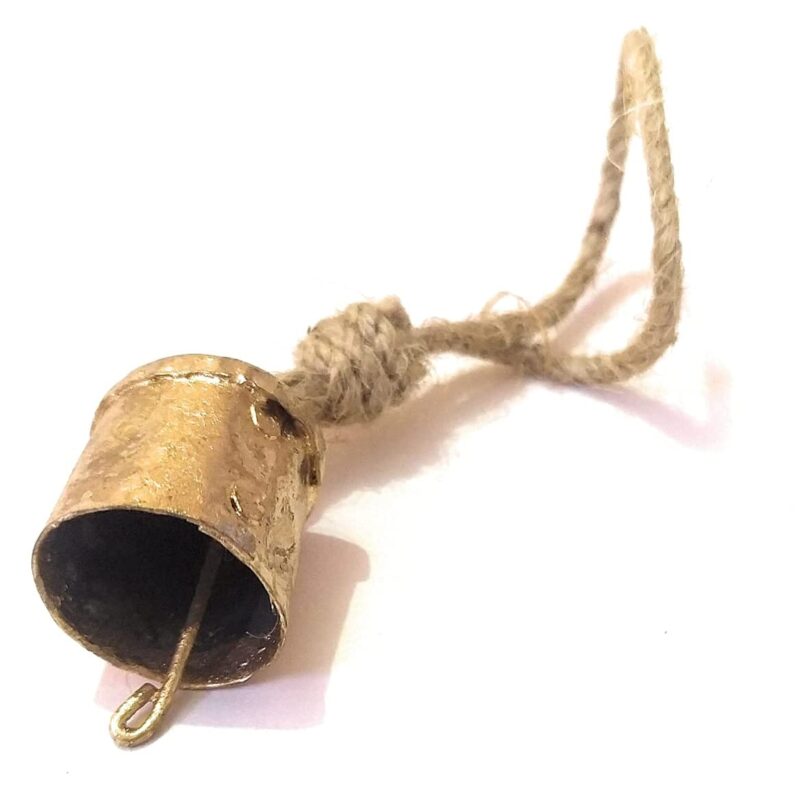 Carfar Handicrafts Vintage Rustic Tin Cylindrical Shape Cow Bells Festive Décor Bells (Set of 10) Home Décor Handmade Bells - Image 4
