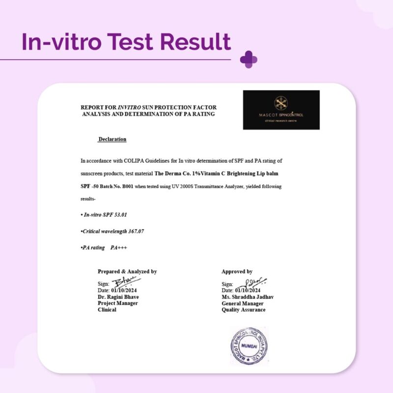 The Derma Co 1% Vitamin C Brightening Lip Balm with SPF 50 PA +++ I With Niacinamide & Hyaluronic Acid | Reduce Lip Pigmentation | Protects From Sun Damage | For Dark, Pigmented, Dry Lips | 4.5g - Image 3