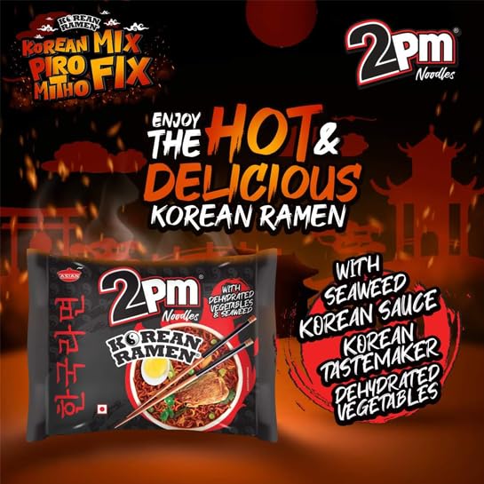 2PM - Korean Ramen Noodles - Including Dehydrated Vegetables & Seaweed - Instant 2X Spicy- Pack of 1,500 Gm - Image 5
