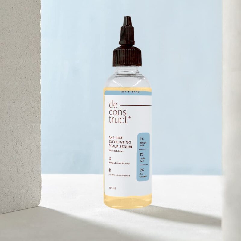 Deconstruct Aha Bha Exfoliating Scalp Hair Serum | Contains 1% Salicylic Acid + 1% Lactic Acid + 2% Zinc Complex | Water-Based Serum | For Greasy Scalp |Fights Scalp Acne | 100Ml - Image 2