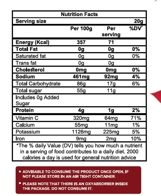 Nectar Superfoods Freeze Dried Lychee | No Preservatives, No Added Sugar Dried Fruit | 100% Natural, Vegan, Gluten Free | 20 gram Pouch (PACK OF 1) - Image 6