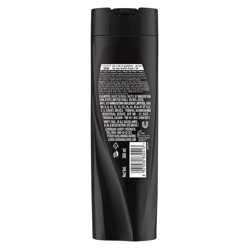 Sunsilk Stunning Black Shine Shampoo 360 ml, With Amla + Oil & Pearl Protein, Gives Shiny, Moisturised, Fuller Hair - Image 6