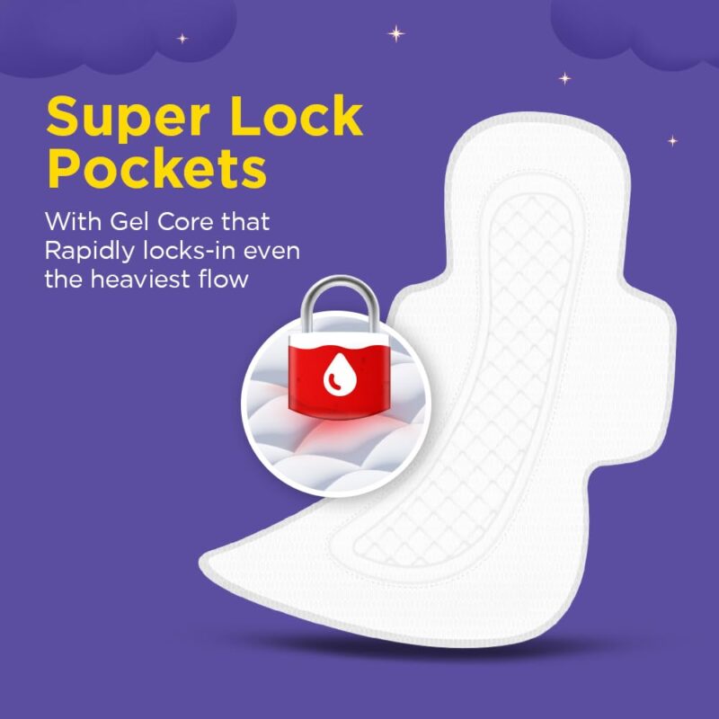 Stayfree Dry Max All Night XXL (28 pads) Dry Cover Sanitary Pads For Women With Wings - Image 5