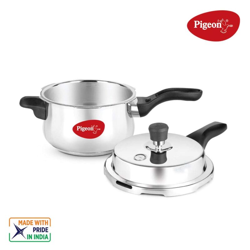Pigeon By Stovekraft Stainless Steel Inox Plus Steel Pressure Cooker with Outer Lid Induction and Gas Stove Compatible 3 Litre Capacity for Healthy Cooking (Silver) - Image 3