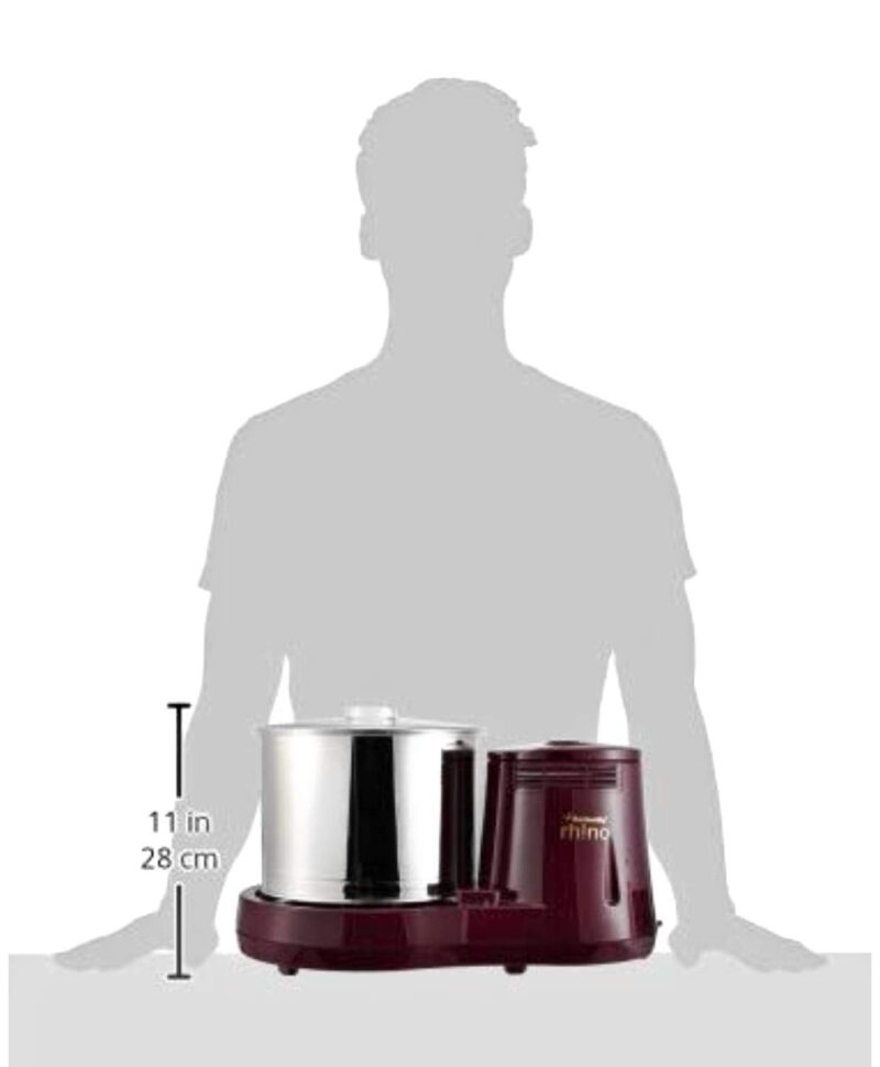 Butterfly Rhino 2 Litres Table-Top Wet Grinder | 150 Watts | Shockproof ABS Body | 4-way Grinding | Easy Clean & Maintenance | Stainless Steel Drum | 2 Years Manufacturer's Warranty | Cherry Red - Image 3