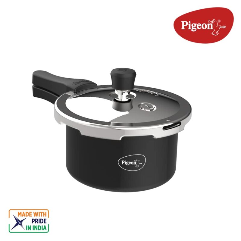 Pigeon Aluminium Hard Anodised Pressure Cooker Outer Lid with Induction Base (Black, 2 L) - Image 6