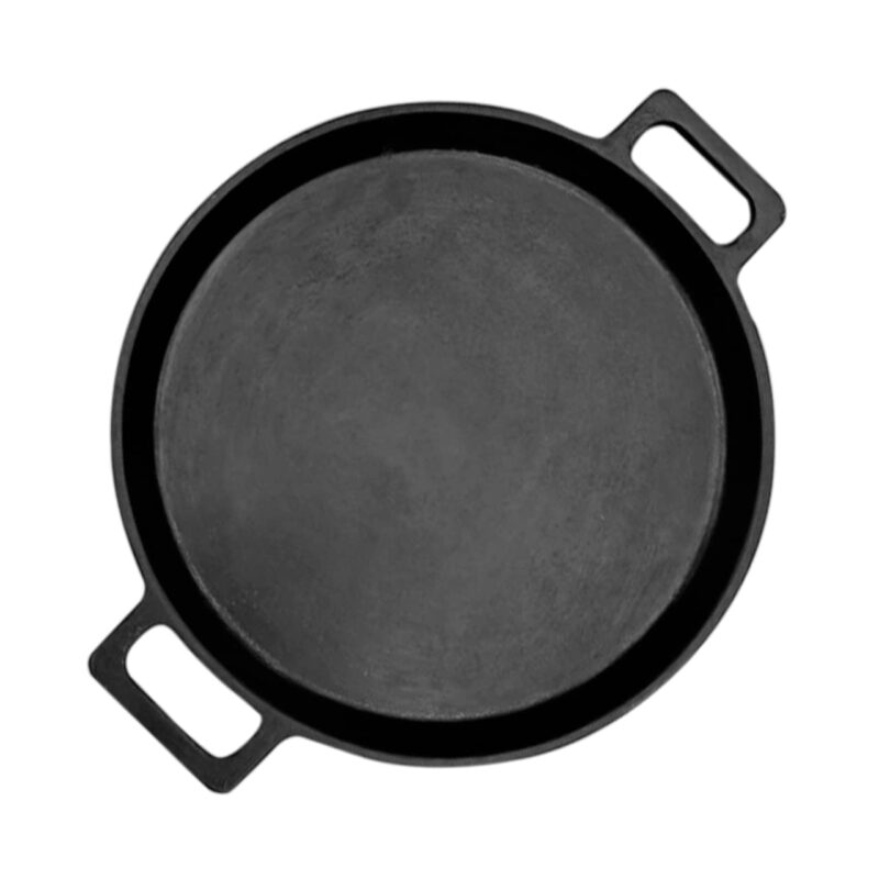 SWASTHA COOKWARE Cast Iron Material Neer Dosa Tawa Double Handle | Pre-Seasoned Super Smooth Cast Iron Neer Dosa Tawa | Black Color