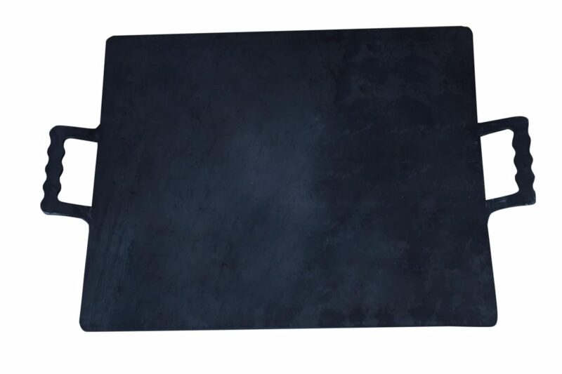 EZAHK Iron Dosa/Roti Tawa, Kitchenware Square Type Black Tawa, Machine Cutting with Double Handle Rectangular (12 in) - Design 1 - Image 2