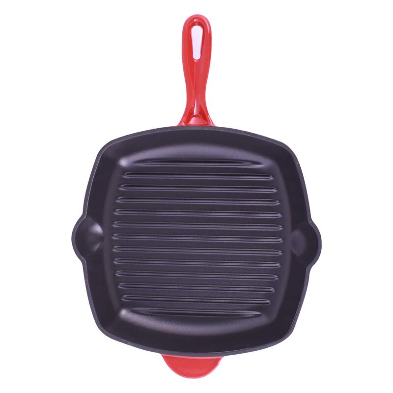 Ferro Cast-iron 29.5 cm Grill Pan, 2.6L, 4.5 mm, Majolica Red - Image 2