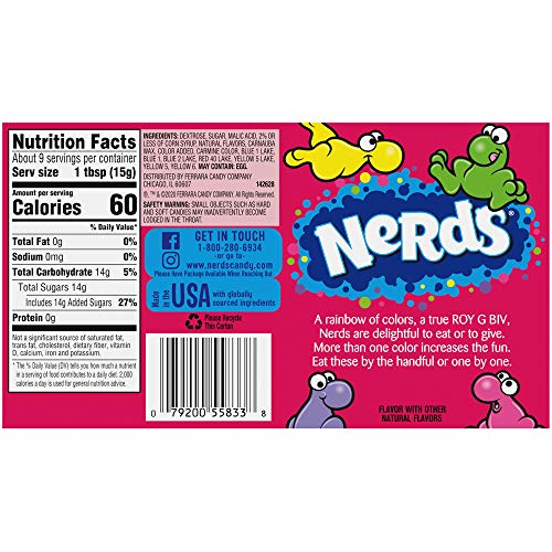 8x Nerds Wonka Rainbow Nerds Candy, 141g each, Mixed Fruit - Pack of 8 - Image 9