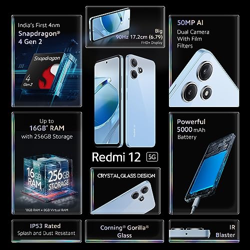 Redmi 12 5G Pastel Blue 8GB RAM 256GB ROM - Image 5