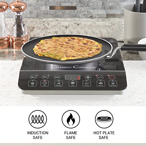 Milton Pro Cook Black Pearl Induction Non-Stick Flat Tawa, 32 cm, Grey - Image 4