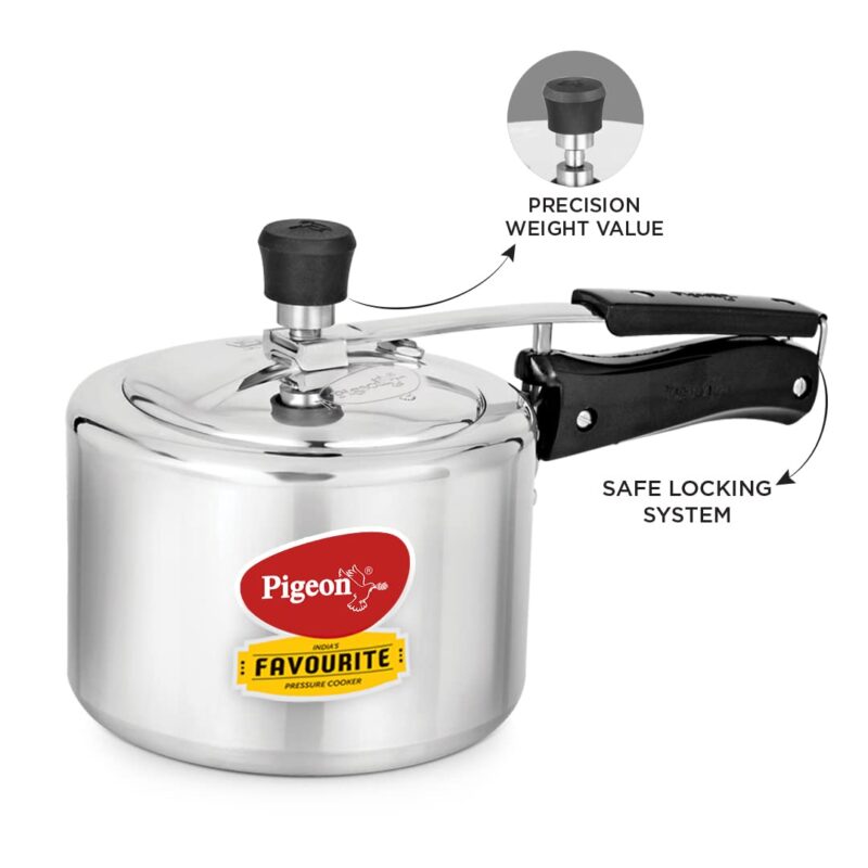 Pigeon by Stovekraft 3 Litre Favourite Aluminium Inner Lid Induction Base Pressure Cooker (Silver) BIS Certified - Image 4