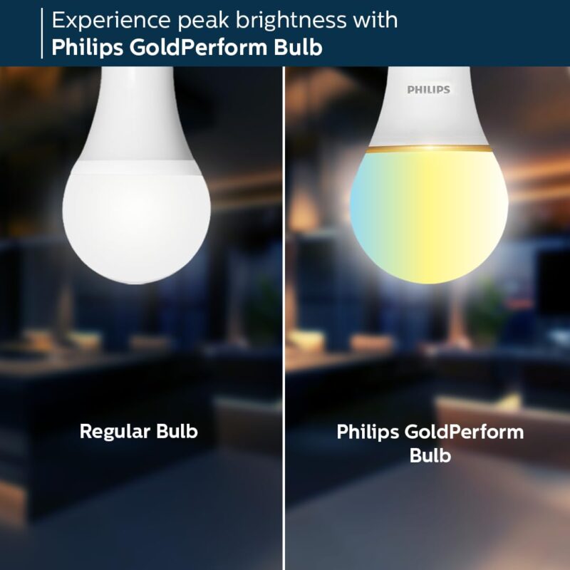 PHILIPS 9W B22 LED Bulb | 3 Colors in 1 LED Bulb | Scene Switch Bulb for Home & Decoration | Color: Tunable White | Pack of 2 | Gold Perform Series - Image 5